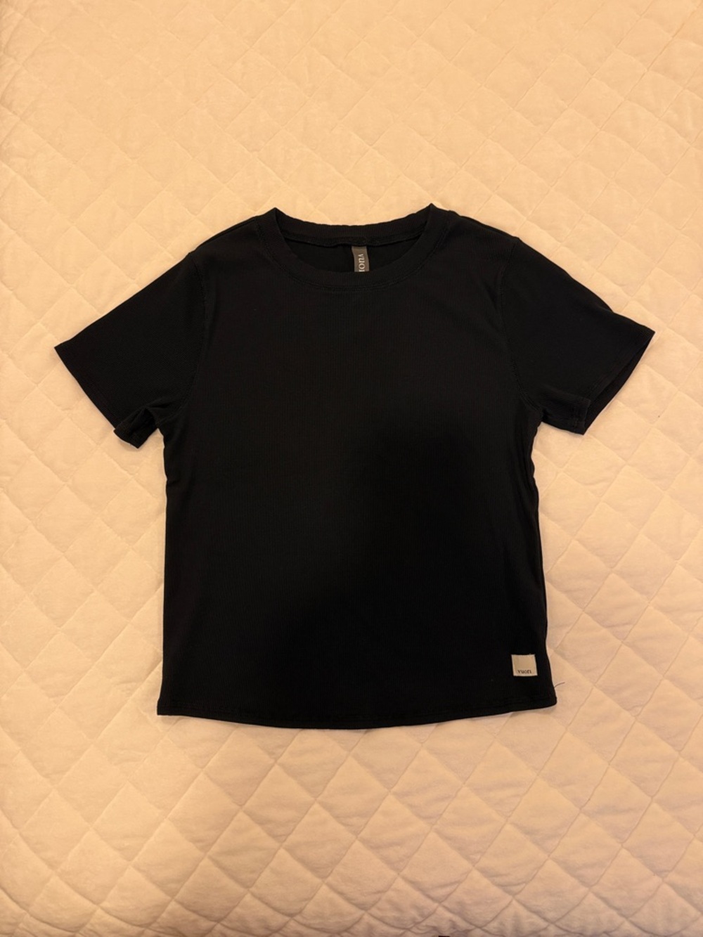 VUORI Black Ribbed Short-Sleeve Tee